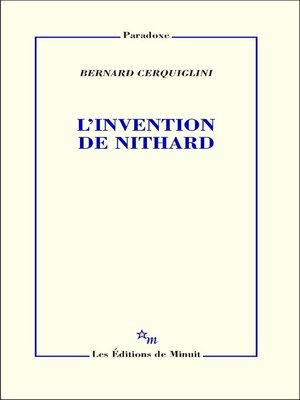 cover image of L'Invention de Nithard